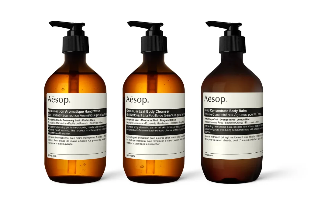 Aesops amber bottles. Source: Aesop