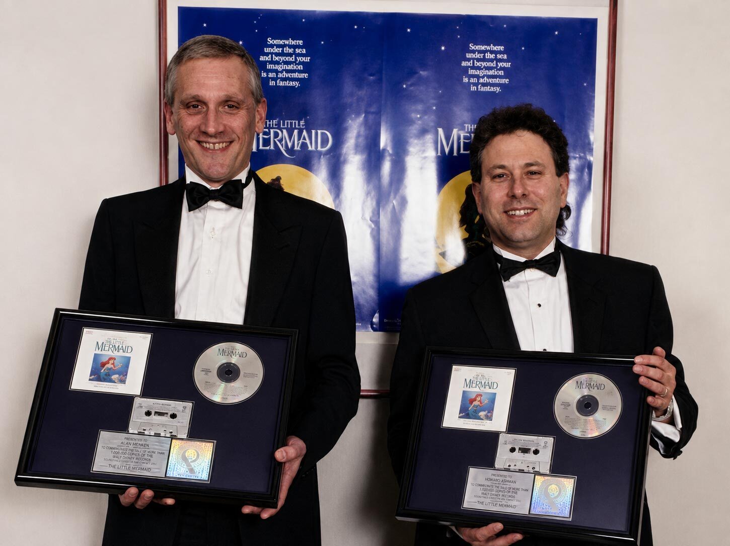Two Disney Legends. Howard Ashman and Alan Menken helped initiate Disney’s animation renaissance. Source: Disney - AI enhanced