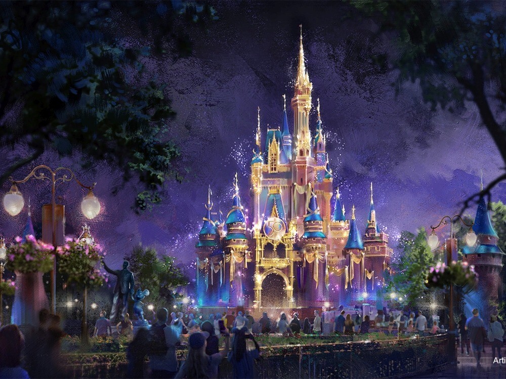 Cinderella Castle MK Castle Beacon Rendering scaled Walt Disney World Resort 1000x750 2021