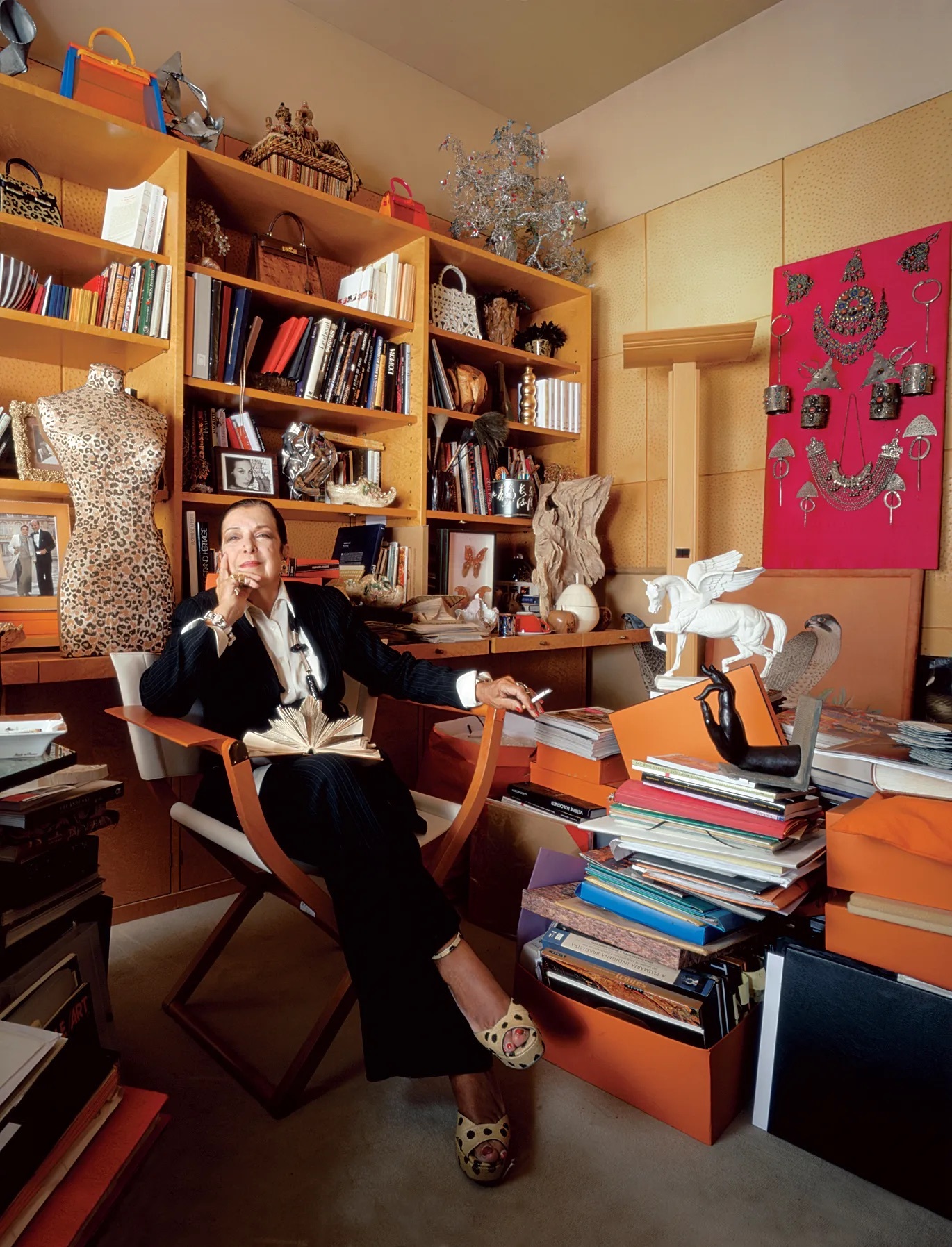 Leïla Menchari, photographed in her Hermès office in 2007. Source: Todd Eberle