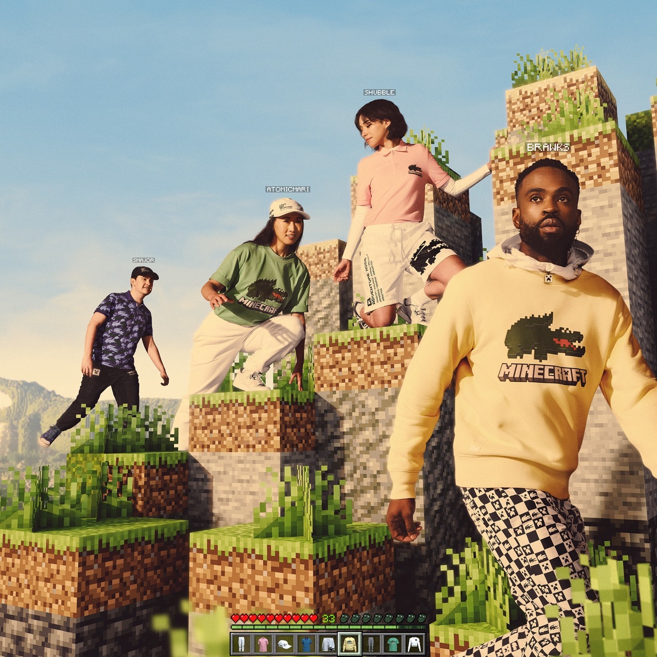 Lacoste and Minecraft launch a co-designed wardrobe and Croco Island