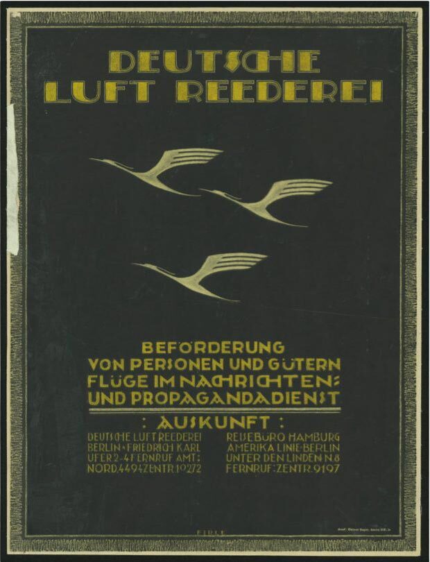 The Lufthansa crane emblem in its early form, a stylised bird in flight. Image Source: lufthansa.com