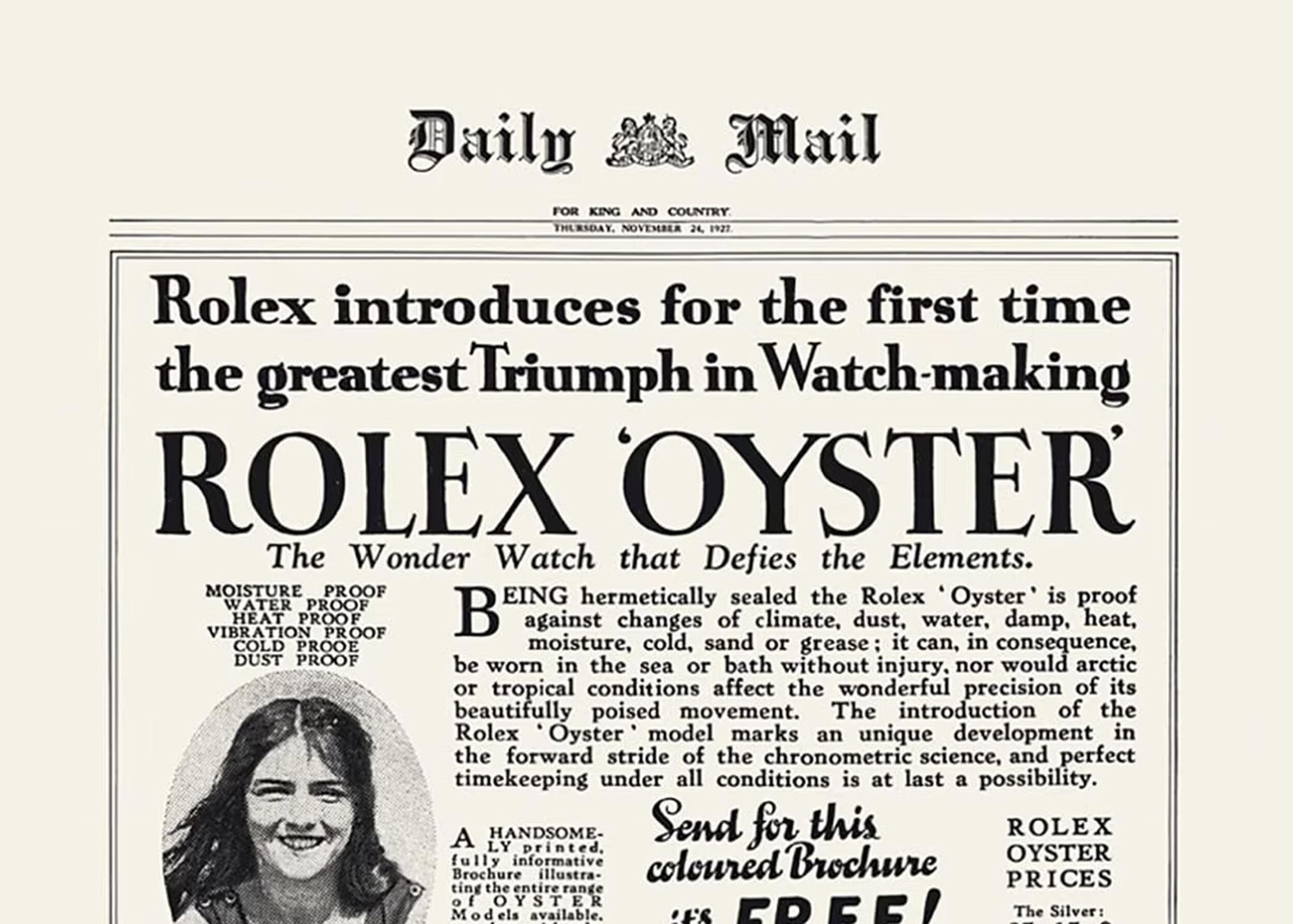 Rolex bought the front page of the Daily Mail
