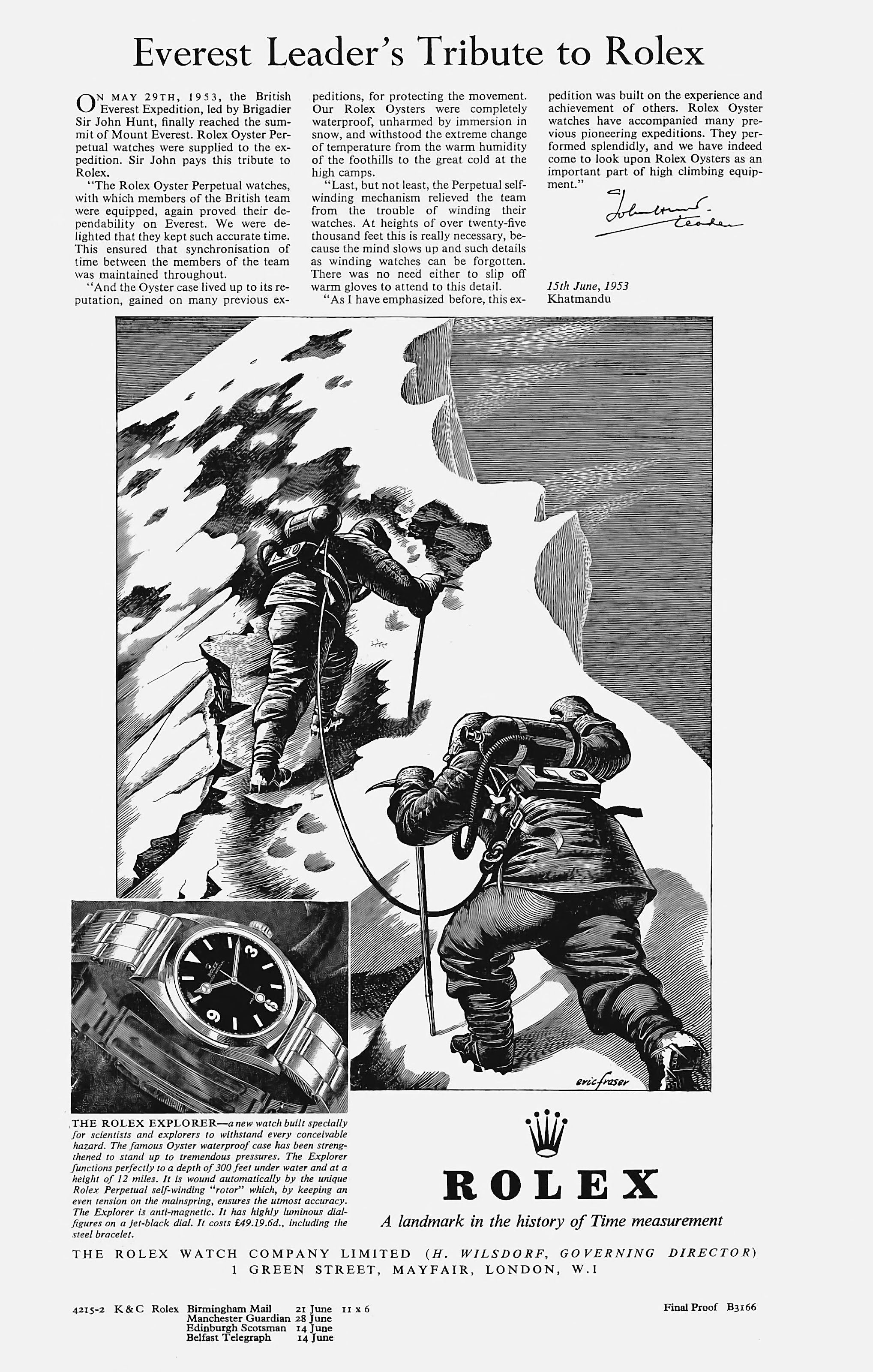 Rolex everest tribute