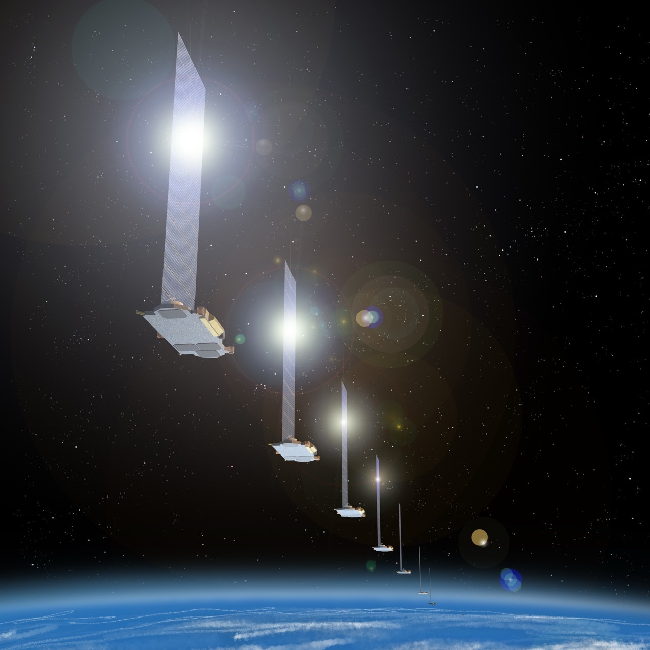 Starlink Satellites in Orbit. Image Source: Adobe Stock