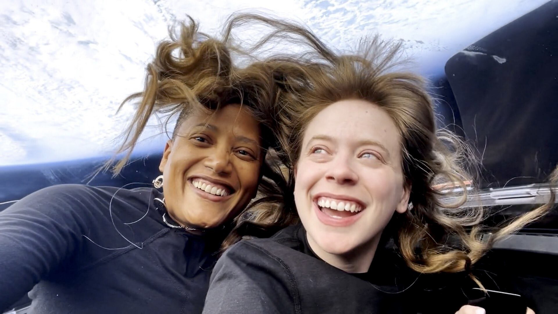 Dr. Sian Proctor & Hayley Arceneaux. Photo credit: Inspiration4 crew