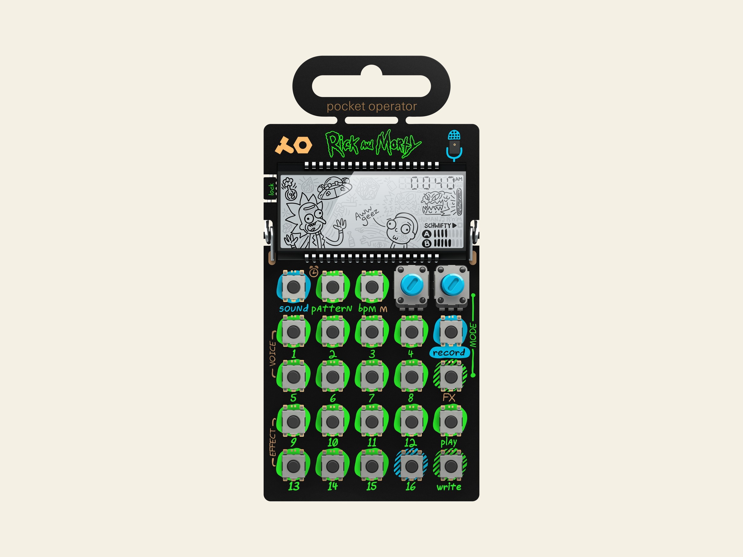 teenage engineering makes a Rick and Morty Pocket Operator