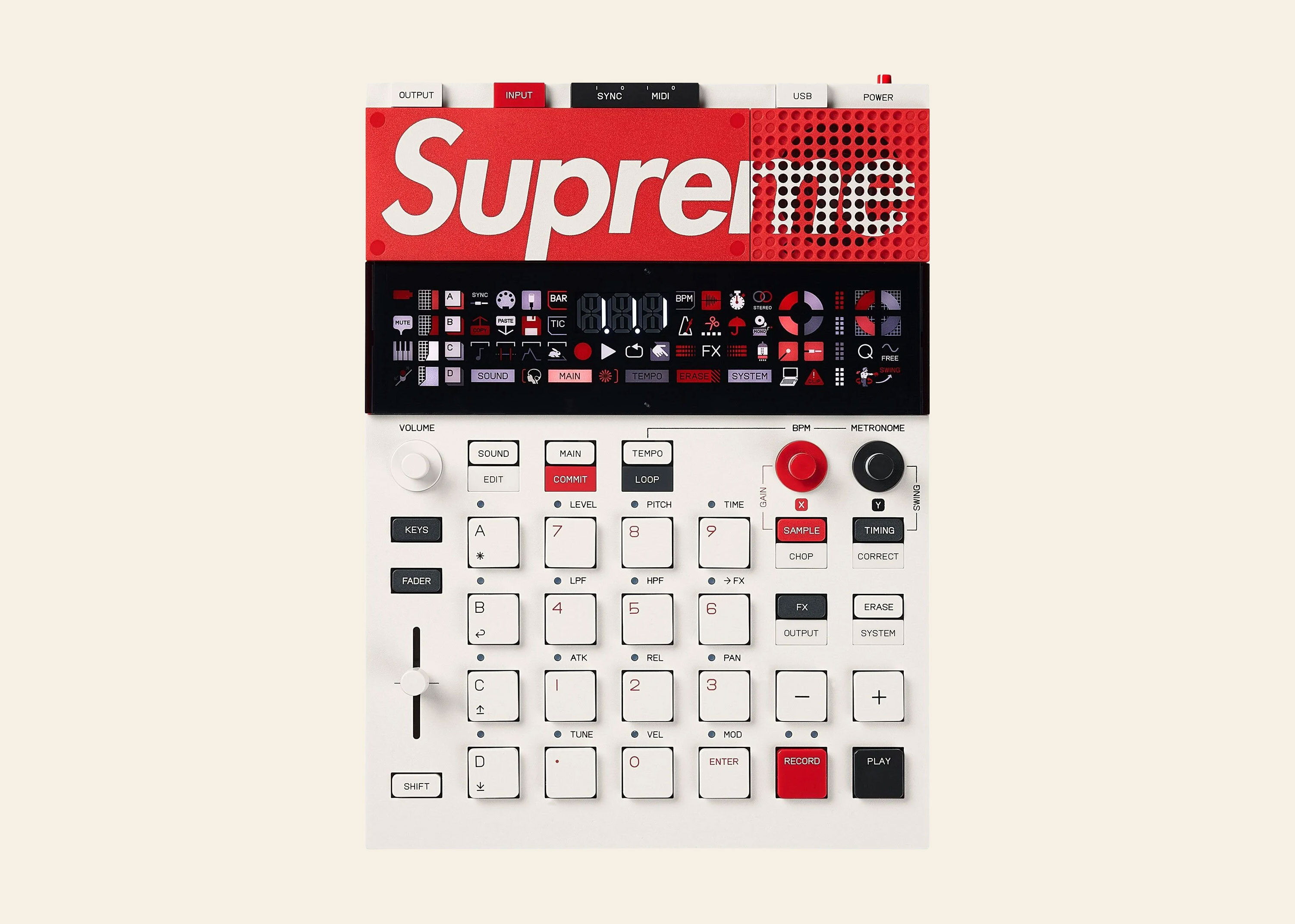 Supreme puts its logo on a teenage engineering sampler