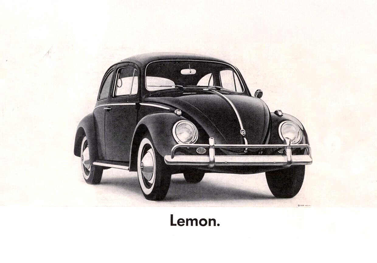 Lemon turns a rejected Beetle into a print advertising touchstone